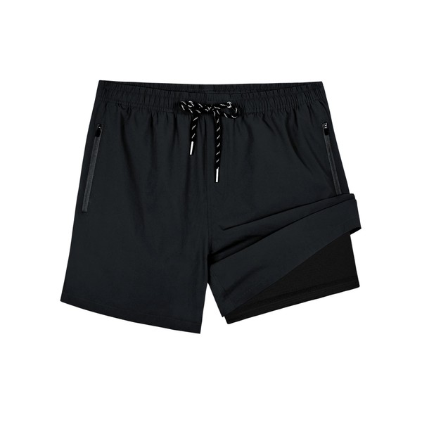 Gleeease 5Inch Mens Swim Trunks: 2 in 1 Compression Liner