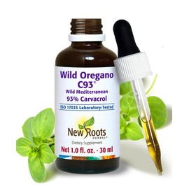 NEW ROOTS HERBAL | Wild Oregano Oil Drops - (547 Servings) | Oil of Oregano Extract with 93% Carvacrol (1 fl oz), Non-GMO