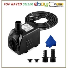 CWKJ Fountain Pump 400GPH Submersible Water Pump Durable 25W Outdoor Fountain