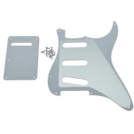 KAISH Lefty ST/Strat Style SSS Pickguard Left Handed Tremolo Trem Cover Back Plate for USA/Mexico Stratocaster/Strat White Pearl