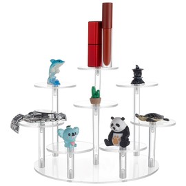 PH PandaHall Acrylic Riser Display Shelf 8-Tier Clear Risers Stand Multilevel Round Acrylic Stands Mini Figure Display Riser Stand Collectibles Organizer Holder for Cupcake Collectibles Christmas