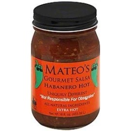 MATEOS GOURMET Mateo's Gourmet All Natural Habanero Hot Salsa, Extra Spicy Heat, Regular16oz