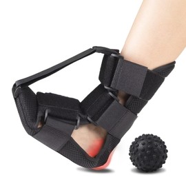 Poochies Sprouts Plantar Fasciitis Night Splint Sock, Plantar Fasciitis Relief Night Splint for Women and Men, With Massage Ball, Medium