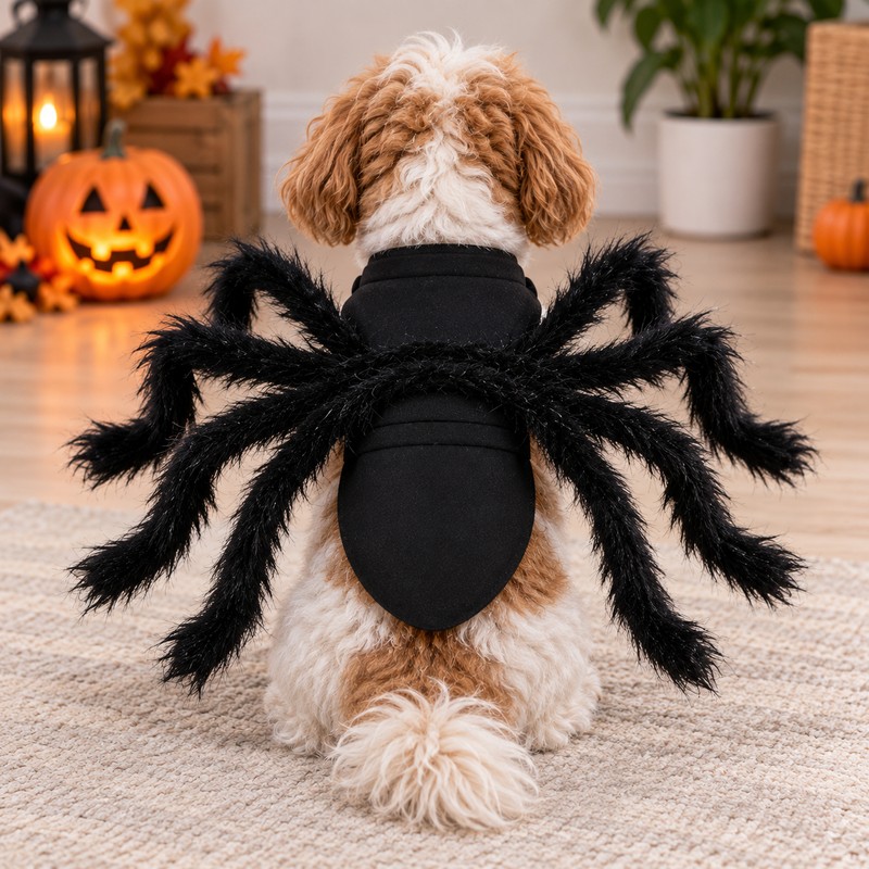 Spider Costume for Cats & Small Dogs – Black Halloween