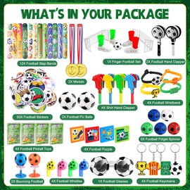 nicknack 102PCS Football Party Bag Fillers for Kids, 15 Types Football Birthday Party Favours, Classroom Rewards Foosball Gift for Kids Boys Girls