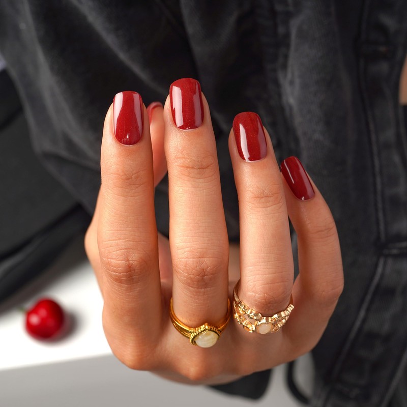 DANNI & TONI Semi Cured Gel Nail Strips holiday Red