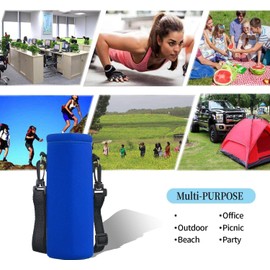 AUPET Water Bottle Carrier,Insulated Neoprene Water bottle Holder Bag Case Pouch Cover 1000ML or 750ML,Adjustable Shoulder Strap, Great for Stainless Steel and Plastic Bottles