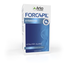 ARKOPHARMA - Forcapil Strengthening - For Hair and Nails - Vitality - Shine - 450 μg Biotin - Strengthens the Hair Fibre - From 15 Years - 3 Months - 180 Capsules