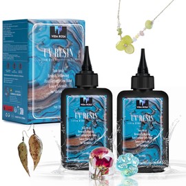 VIDA ROSA 200G UV Resin Upgraded Low Viscosity and Low Shrinkage Kit with High Gloss,Hardness and Fast Curing Epoxy Resin for Casting Coating DIY Crafts Jewelry Making and Bracelets