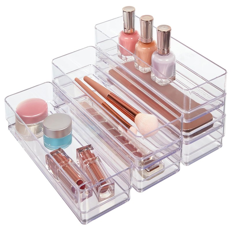 STORi SimpleSort 6-Piece Stackable Clear Drawer Organizer Set | 9"