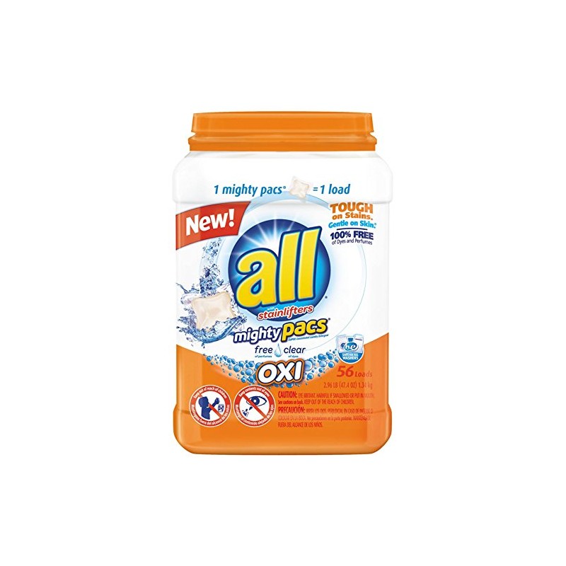 All Mighty Pacs Laundry Detergent with Oxi Stain Removers and