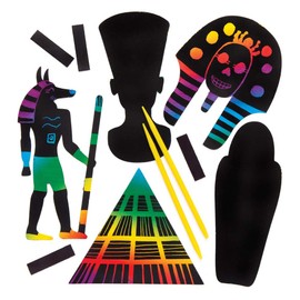 Baker Ross AW703 Ancient Egypt Scratch Art Magnets (Pack of 10)