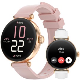 Smart Watches, 1.19" AMOLED Smartwatch for Women (Answer/Make Call), Fitness Tracker with 100+ Sport Modes, IP68 Waterproof, Heart Rate/Sleep Monitor, Activity Trackers Compatible with Android&iOS