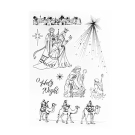 DIYology - Sellos transparentes de silicona para hacer tarjetas o diario de estrella de Belén con Jesús Born para álbumes de recortes, álbumes de fotos, etiquetas de regalo y otras manualidades de
