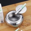 Ashtray, Stainless Steel Wind Ashtray with Lid for Indoor or