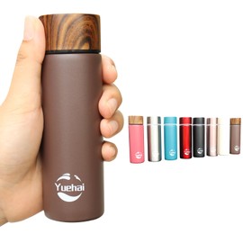 Stainless Steel Water Bottle, Mini Flask 150ML,Coffee Vacuum Small Flasks Small Capacity Portable Travel Drink Water Bottle Insulated Cup (Matte Coffee Color)
