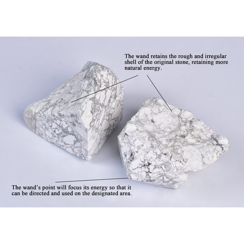 Natural White Howlite Crystal Wand Irregular Quartz Column 0.8-1.5 Lbs