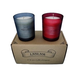 Scented Candle Set | Ambiance Candle Sets, Home Scented Candles, Gifts - 2pc Candle Holiday Gift Soy Candles, Lavender Woody/Smoky & Vanilla Scent