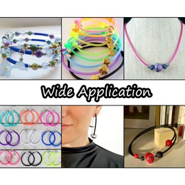 Beadthoven - Cuerda de tubo de goma hueca de 2 mm, cuerda de peluquero de 54.68 yardas para tejer puntadas, cuerda de goma con carrete para hacer pulseras, joyas, manualidades, agujero de 1 mm, color