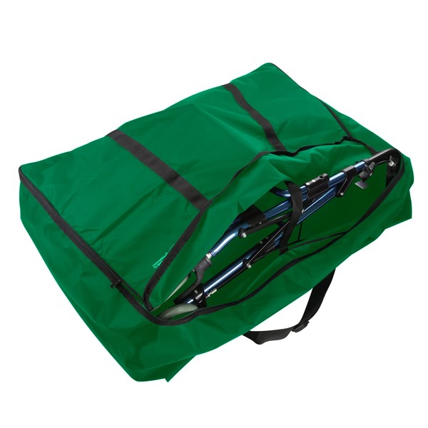 Bolsa de viaje para andador enrollable, bolsa de almacenamiento para andadores plegables, silla de ruedas, silla de transporte, plegable, portátil, extra grande, bolsa de transporte de nailon, talla única, color verde