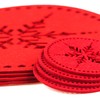 Set Of 8 ROUND Red Felt Christmas Dinner Table Place