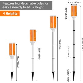 Baquler 10 Pcs Solar Powered Driveway Markers Reflective Driveway Lights Landscape Reflectors with Drill Bit Gloves for Snow Road Outdoor Yard Parking Sidewalk(Orange)