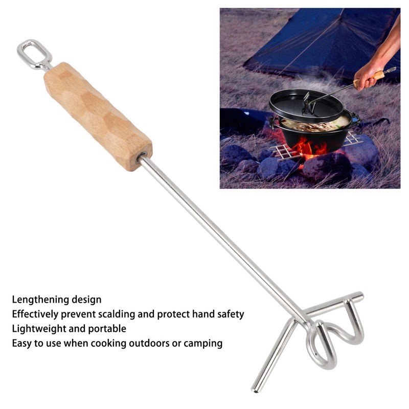 Dutch Oven Lid Lifter Tool Camp Cast Iron Pot Non