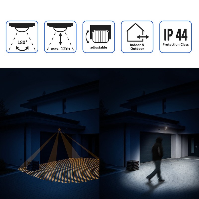 deleyCON 4 x Infrared Motion Detector Surface-Mounted Wall Mounted Indoor