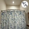 2 Pack Shower Curtain Rod Brackets, Adjustable 180°Rotation, Curved Shower