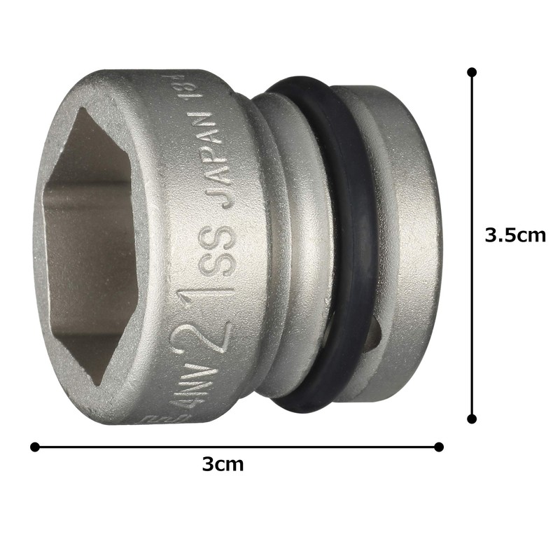 TONE Impact Short Socket 4NV-21SS Insertion Angle 0.5 inch (12.7