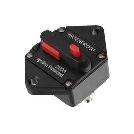 REPAIROCK Waterproof 200A Circuit Breaker with Auto Reset Fuse Inline Holder Resettable Fuse 12V- 48VDC for Automotive RV Marine Auto Replacement Parts