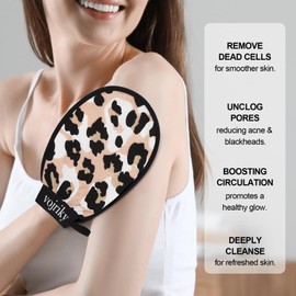 Vojriky Durable Body Scrub, Dead Skin Remover & Body Scrubber Exfoliator, Body Exfoliating Gloves for Shower, washcloth exfoliating, exfoliating glove for Smooth Skin 4PCS
