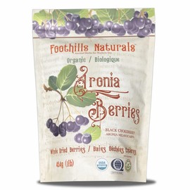 Foothills Naturals Aronia Black Chokeberry Organic - 454g / 1 pound No Additives 150+ Servings