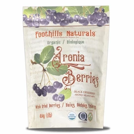 Foothills Naturals Aronia Black Chokeberry Organic - 454g / 1 pound No Additives 150+ Servings