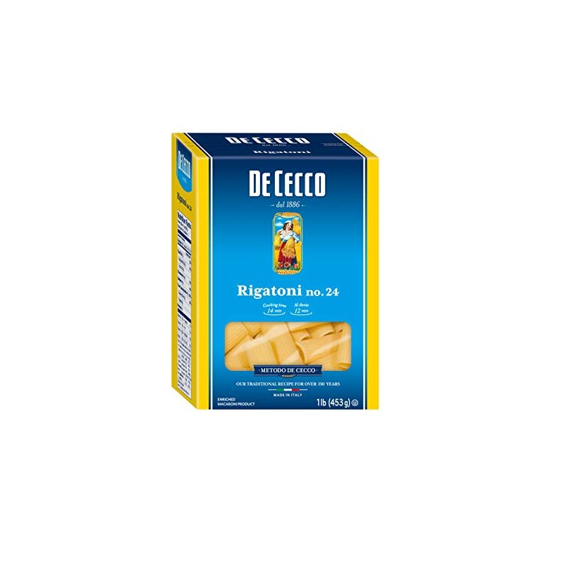 De Cecco Pasta, Rigatoni, 16 Ounce (Pack of 5)