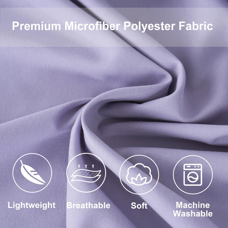 DOWNCOOL Queen Comforter Set, 7Pcs Bedding Sets Queen Purple, All