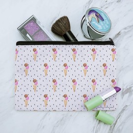 Ice Cream Waffle Cones Makeup Cosmetic Bag Organizer Pouch