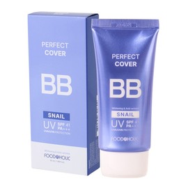 Foodaholic Perfect Cover Snail BB Cream 50ml SPF41 / UV Protection Tone-Up Glow BB / 푸드어홀릭 퍼펙트 커버 스네일 비비크림 50ml SPF41 자외선차단 톤업 결광 BB