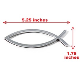 3D Chrome Metal (Over 5" Long) Fish Jesus Christian Auto Silver Shiny Emblem