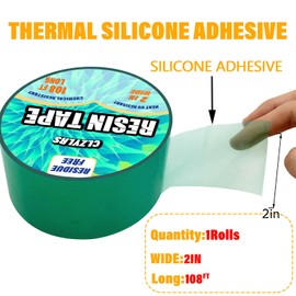 CLZYLRS Resin Tape for Epoxy Resin Molding Thermal Adhesive Tape -Silicone Adhesive Tape - Craft Tape for Making River Tables Hollow Frame Bezels Epoxy Resin Craft Pendant