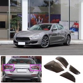 Car Tail Light Tinted Cover Compatible with Maserati Ghibli 2021-2024, Transparent Grey Cover Trim Car Decoration Accessories