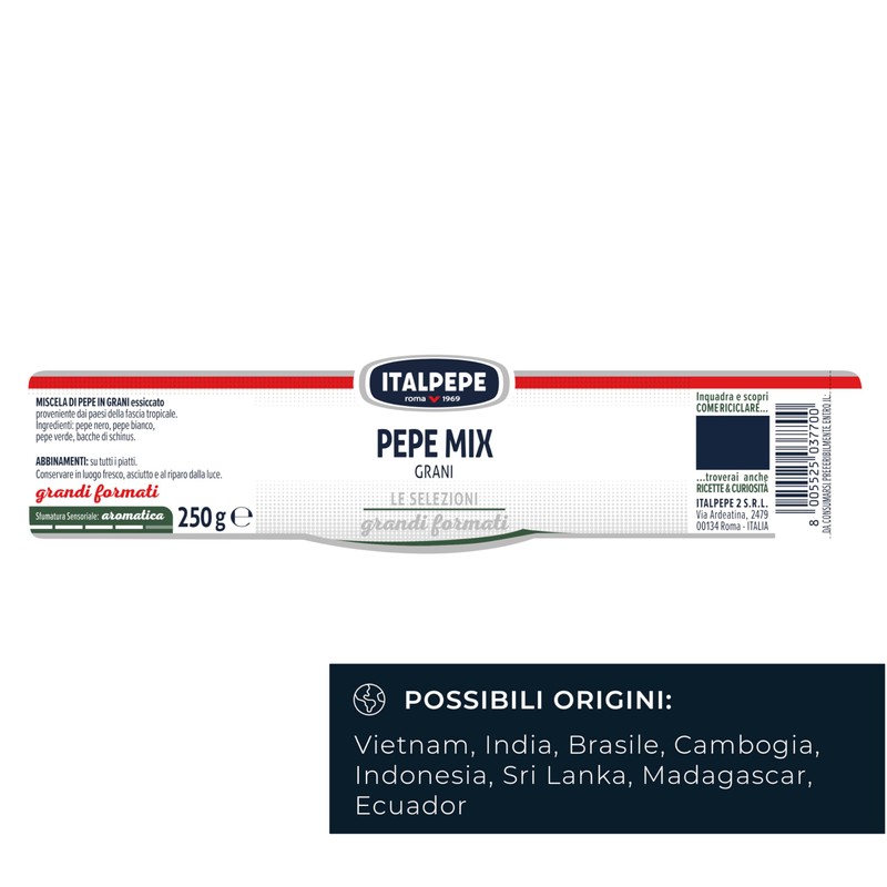 Italpepe, Pepe Mix Grani, Ideale per Dare un Sapore Leggermente