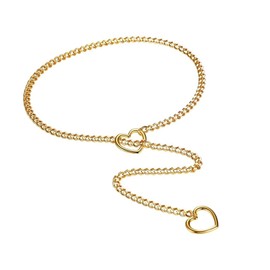 Heart Slip Chain Necklace, Choker Necklace, Women's Heart Chain Slip Chain Choker, Adjustable Lariat Y-Slip Chain, Necklace Gold Heart Link Chain Slip Chain, Choker Chain Women's for Any Occasion,