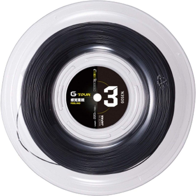 Gosen (Gosen) Rigid Tennis String G – tour3 X L (1.28 mm) Roll BK
