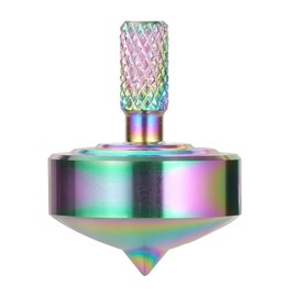 LOQATIDIS Precision metal spinning top, perfect balance, long rotation time easily exceeding 10 minutes, portable EDC table toys (Colorful Style 2)
