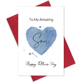 Ogeby Cute Fathers Day Card Gifts for Son, Happy Fathers Day Card Gifts form Dad Mom, Lovely First Time Father’s Day Card To My Amazing Son
