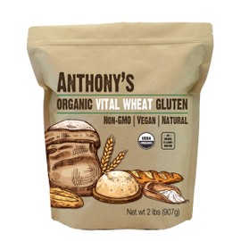 Anthony's Organic Vital Wheat Gluten, 2 lb, High in Protein, Vegan, Non GMO, Keto Friendly, Low Carb