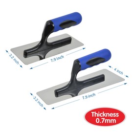 Hanroy 2 Pieces Stainless Steel Venetian Plaster Trowel, Paint & Plaster Trowel Sets Paint Plastering Finishing Hand Tools with Comfortable Grip Handle(BXGPDTZ-1)