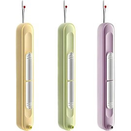 2-in-1 Needle Threader and Seam Ripper, 3Pcs 2-in-1 Needle Threader Seam Ripper,2 in 1 Threading and Thread Removal Tool,2-in-1 Retractable Seam Remover Seam Ripper,2 in 1 Needle Threader Seam Ripper