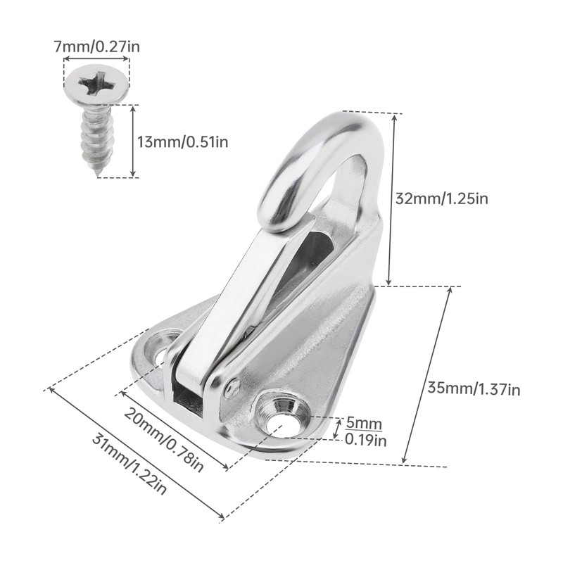 PNXKTXO 4 Pcs Boat Fender Hooks 316 Stainless Steel Spring